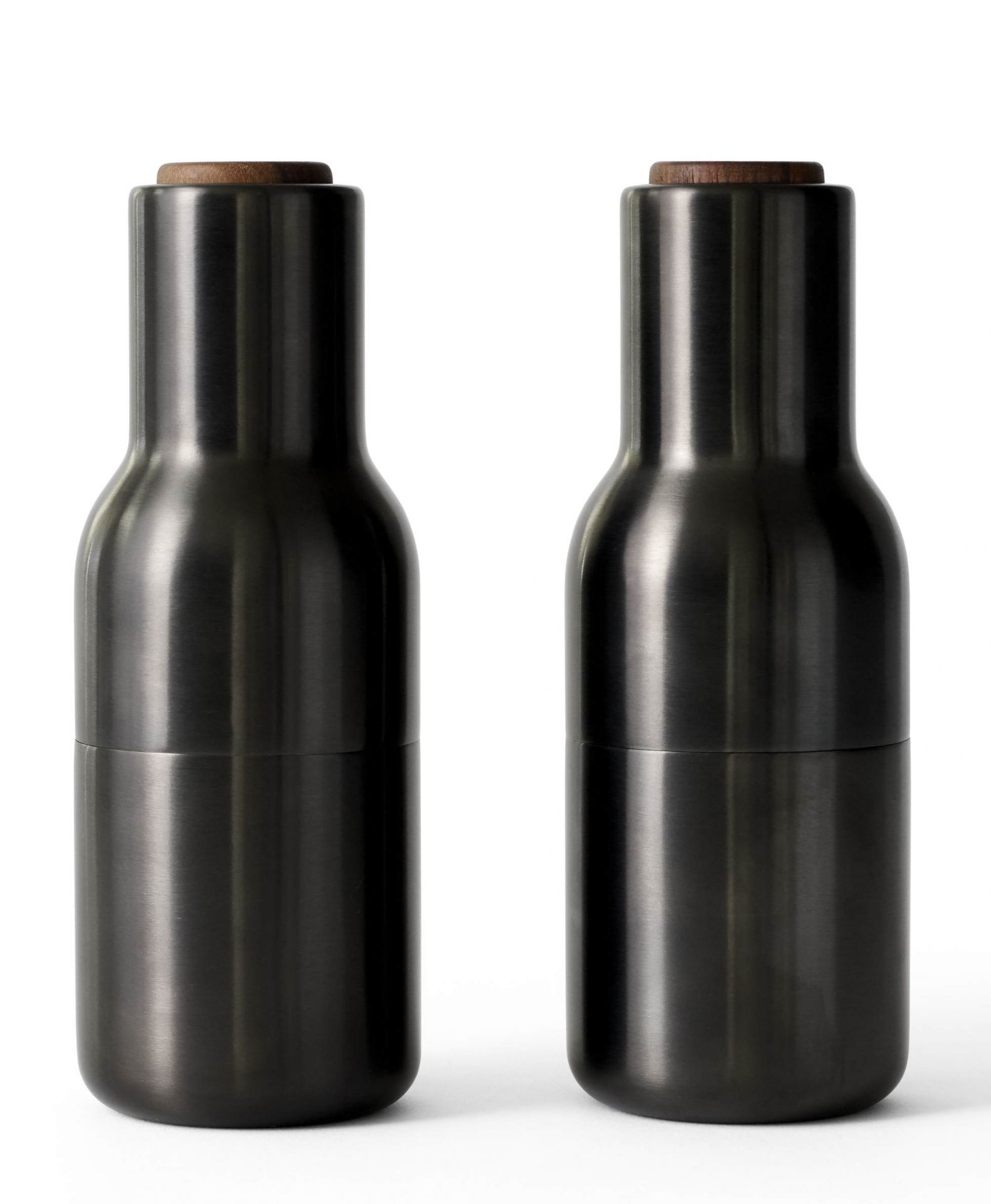 Bottle Grinders Walnuss Salz - und Pfeffermühle Audo bronziertes Messing EINZELSTÜCK